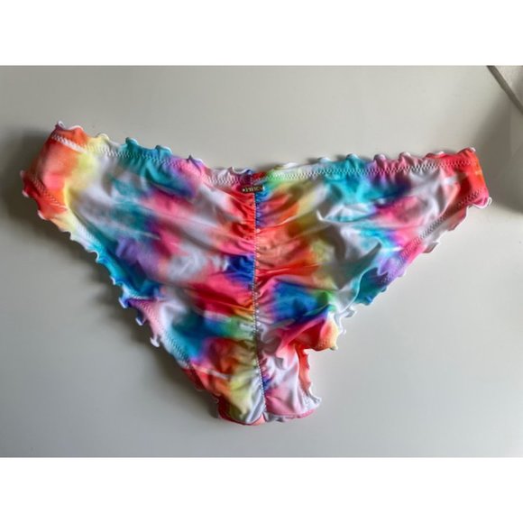 Capri Ruffle Cheeky Swim Bottom - Tie Dye - M - Picture 2 of 5